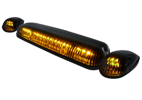 Spec-D 3PC Clear Lens Amber LED Universal Roof Cab Light Kit Spec-D 3PC Clear Lens Amber LED Universal Roof Cab Light Kit